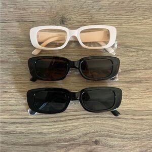 Stylish Black and Cream Sunglasses Set
